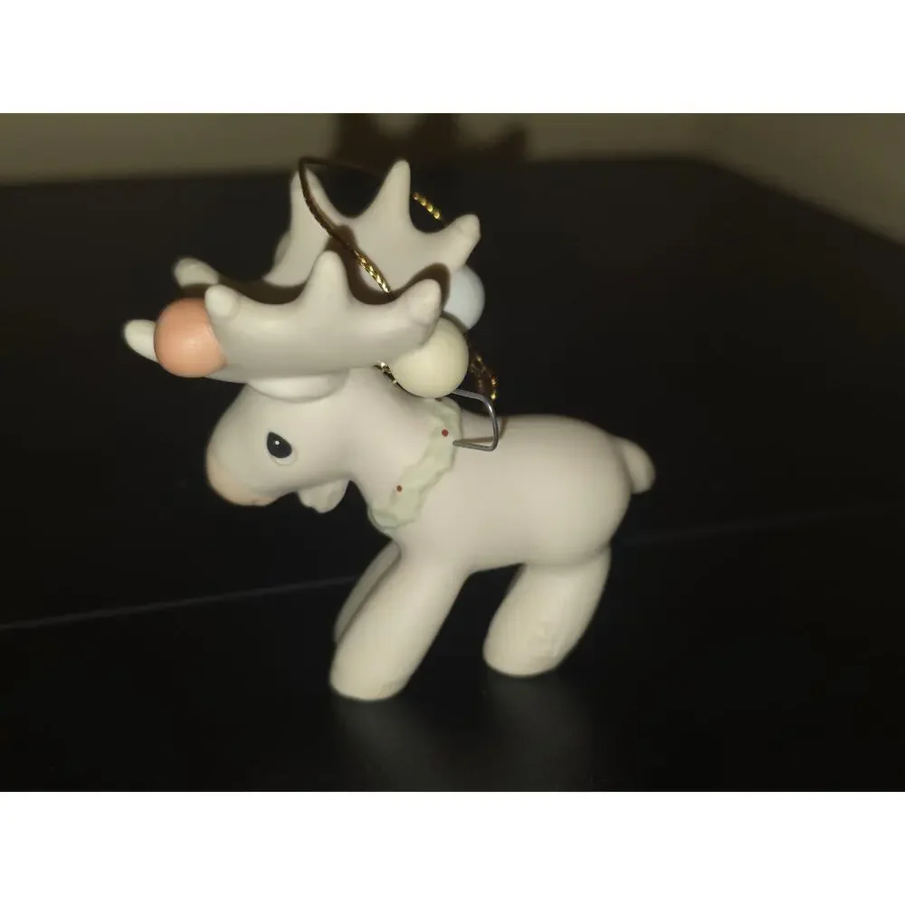 Precious Moments Merry Chrismoose Ornament 1995 Enesco Reindeer w Box